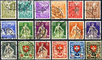 Briefmarken: BV1-BV18 - 1935-1937 Freimarken mit eingelochtem Kreuz