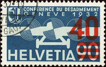 Thumb-1: F24a - 1936, Édition usagée avec surimpression rouge clair