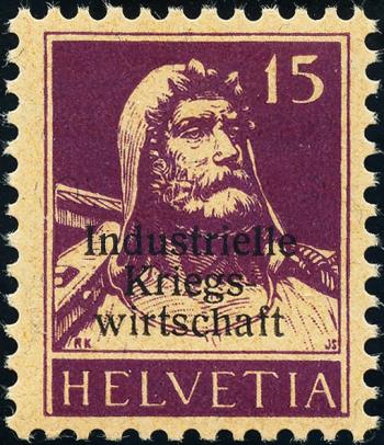 Briefmarken: IKW5 - 1918 Industrielle Kriegswirtschaft, Aufdruck dünne Schrift