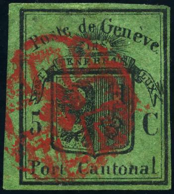 Thumb-1: 7 - 1848, Canton de Genève, Grand aigle vert foncé