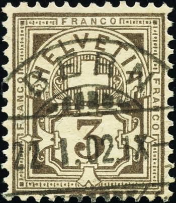 Briefmarken: 59B - 1894 Faserpapier, KZ B