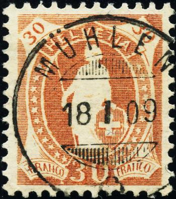 Thumb-1: 96A - 1907, Faserpapier, 14 Zähne, WZ