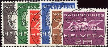 Briefmarken: ONU22-ONU27 - 1955 UNO-Signet und geflügelte Gestalt