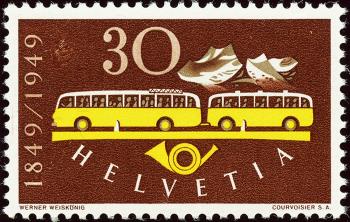 Timbres: 293.3.01 - 1949 100 ans La Poste Suisse