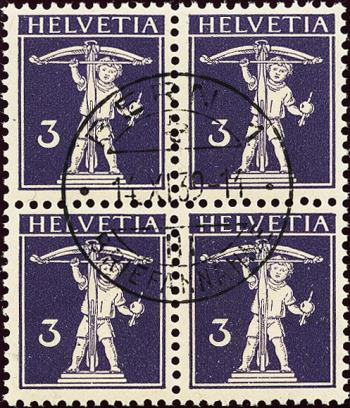 Briefmarken: 118 - 1909 Tellknabe, Faserpapier