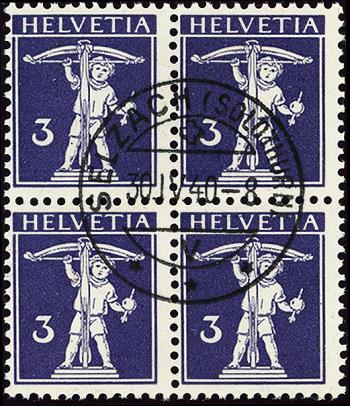 Briefmarken: 124 - 1910 Tellknabe, Faserpapier