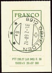 Francobolli: FZ5.1.09 - 1959 Carattere Antiqua, cerchio 19 mm