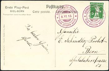 Timbres: PF10.A.2x - 8. Juni 1913 Flugtag Bienne