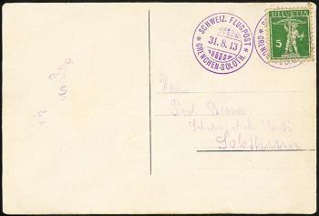 Briefmarken: PF15.Ax - 31. August 1913 Flugtag Grenchen
