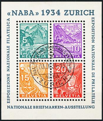 Thumb-1: W1 - 1934, Gedenkblock zur Nationalen Briefmarkenausstellung in Zürich