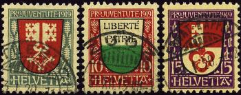 Timbres: J12-J14 - 1919 armoiries cantonales