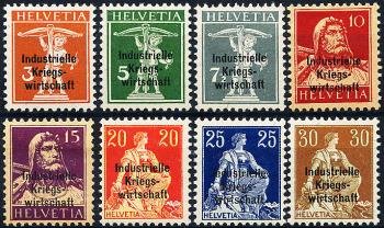 Briefmarken: IKW9-IKW15 - 1918 Industrielle Kriegswirtschaft, Aufdruck dicke Schrift