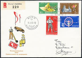Thumb-1: 320-323 - 1955, Francobolli promozionali e commemorativi