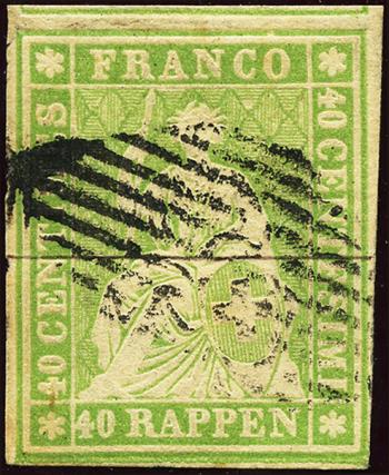 Thumb-1: 26C - 1855, Estampe de Berne, 2e période d'impression, papier de Munich