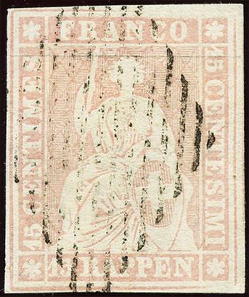 Thumb-1: 24F - 1856, Stampa di Berna, 1° periodo di stampa, carta di Monaco