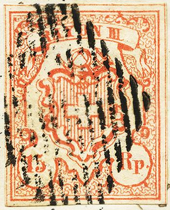 Briefmarken: 18-T3 ML II - 1852 Rayon III mit kleiner Wertziffer