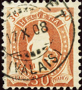 Francobolli: 96B.2.42/I - 1907 Carta in fibra, 13 denti, WZ