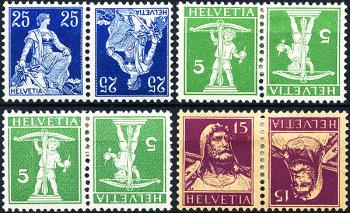 Francobolli: K1, K3, K7II, K9 -  Lotto stampe sul retro