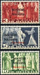 Briefmarken: SDN65-SDN67 - 1939 Symbolische Darstellungen, SPECIMEN