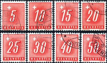 Francobolli: NP54z-NP61z - 1938 Numero e croce, carta ondulata