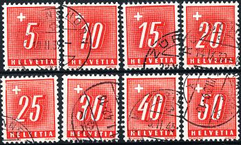 Francobolli: NP54y-NP61y - 1938 Numero e croce, carta liscia