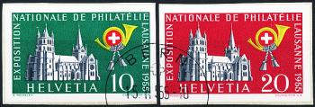 Thumb-1: W33-W34 - 1955, Valori individuali dal blocco commemorativo per la nat. Mostra di francobolli a Losanna
