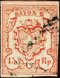 Briefmarken: 18-T4 UM II - 1852 Rayon III mit kleiner Wertziffer