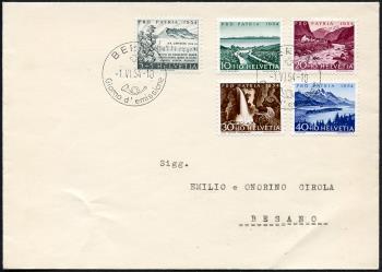 Timbres: B66-B70 - 1954 Psaume suisse, lacs et cours d'eau