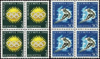 Thumb-1: W25x-W28x - 1948, Sondermarken für die Olympischen Winterspiele in St. Moritz