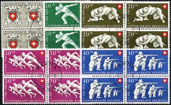 Stamps: B46-B50 - 1950 100 years of Swiss Post and sports illustrations