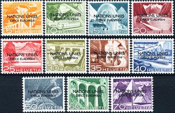 Briefmarken: ONU1.A.06-ONU11.A.06 - 1950 Technik und Landschaft