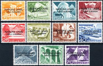 Briefmarken: ONU1.A.05-ONU11.A.05 - 1950 Technik und Landschaft