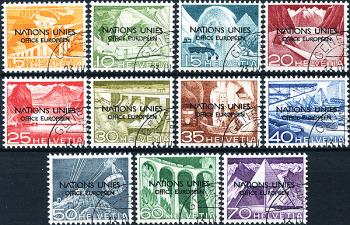 Briefmarken: ONU1.A.03-ONU11.A.03 - 1950 Technik und Landschaft