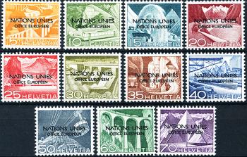 Briefmarken: ONU1.A.03-ONU11.A.03 - 1950 Technik und Landschaft