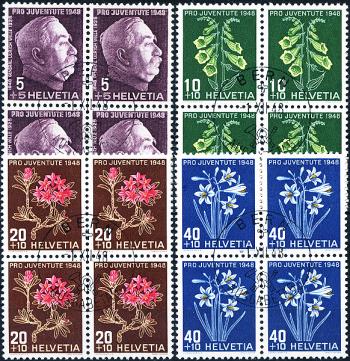 Stamps: J125-J128 - 1948 Portrait of General Willes and pictures of alpine flowers