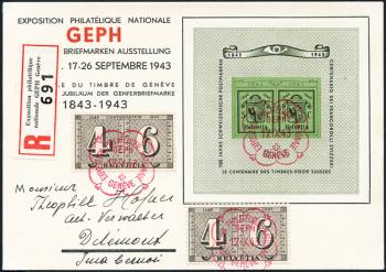Thumb-1: W18 - 1943, Souvenir sheet for the National Stamp Exhibition in Geneva