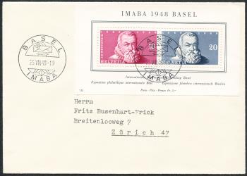 Timbres: W31 - 1948 Bloc feuillet pour l'exposition internationale de timbres de Bâle