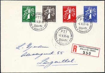 Timbres: 236z-239 - 1939 Exposition nationale suisse à Zurich