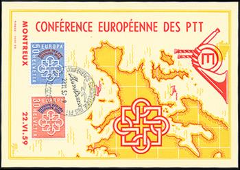 Timbres: 349-350 - 1959 Europe, Conférence des administrations européennes des PTT