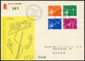 Francobolli: 309-312 - 1952 100 anni di comunicazioni elettriche in Svizzera