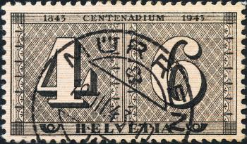 Timbres: 258 - 1943 100 ans de Suisse. tampon de la Poste