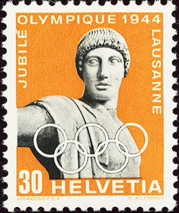 Stamps: 261P - 1944 50 years intern. Olympic Committee, proof
