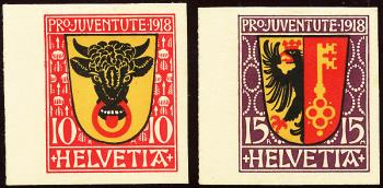 Francobolli: J10-J11 - 1918 Stemma del cantone, stampe di prova