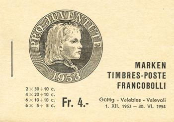 Briefmarken: JMH2 - 1953 Pro Juventute, hellbraun "innen deutscher Text"