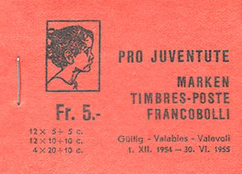 Timbres: JMH3 - 1954 Pro Juventute, rouge foncé