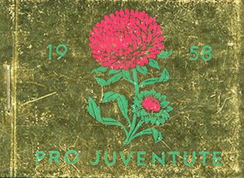 Francobolli: JMH7 - 1958 Pro Juventute, estate aster, oro