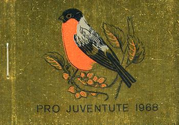 Timbres: JMH17 - 1968 Pro Juventute, bouvreuil, or