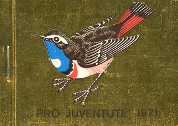 Stamps: JMH20 - 1971 Pro Juventute, blue cup, gold