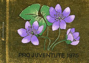Stamps: JMH24 - 1975 Pro Juventute, liver flower, gold
