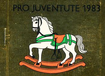 Timbres: JMH32 - 1983 Pro Juventute, cheval à bascule, or